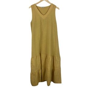 Francesca Bettini maize yellow linen dress sleeveless